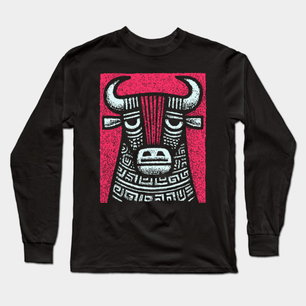 Minotaur Long Sleeve T-Shirt by TuncGK