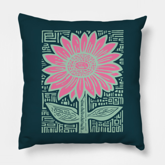 Groovy Sunflower Pillow by TuncGK