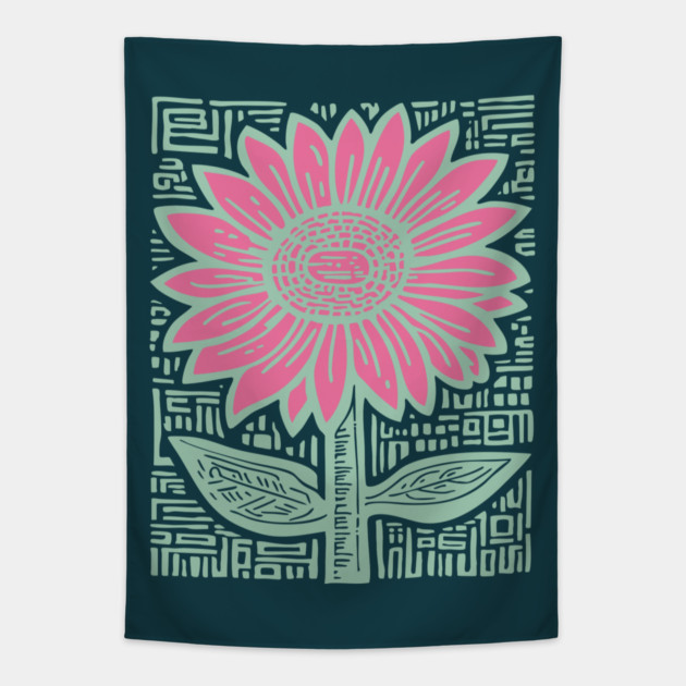 Groovy Sunflower Tapestry by TuncGK