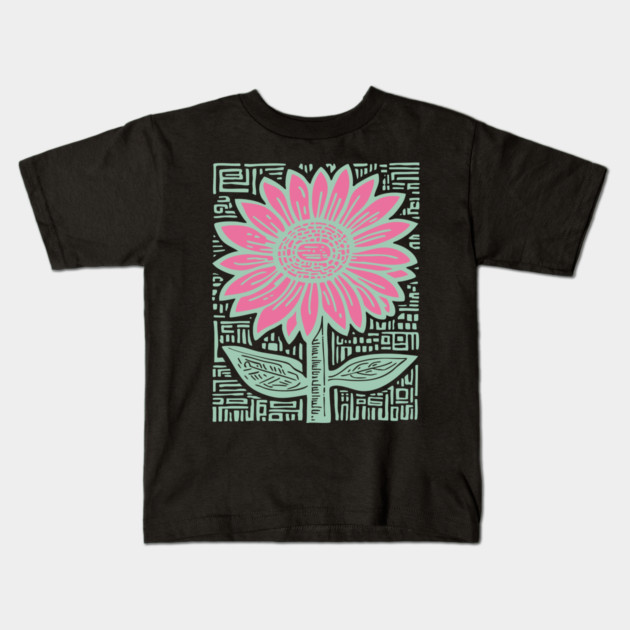 Groovy Sunflower Kids T-Shirt by TuncGK