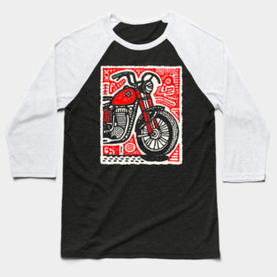 Motorbike - Pop Art Rider Baseball T-Shirt