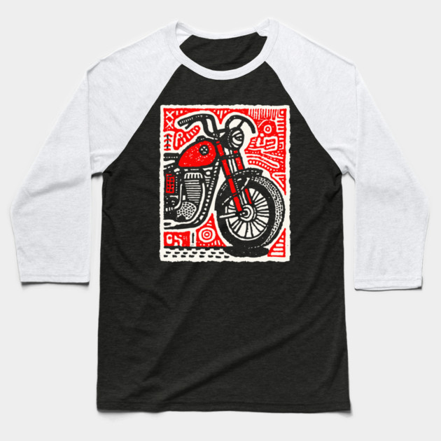 Motorbike - Pop Art Rider Baseball T-Shirt by TuncGK