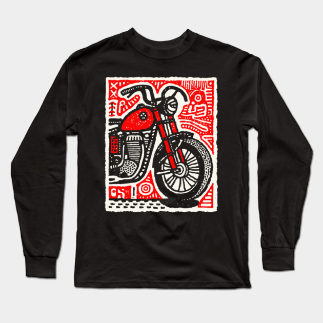 Motorbike - Pop Art Rider Long Sleeve T-Shirt by TuncGK