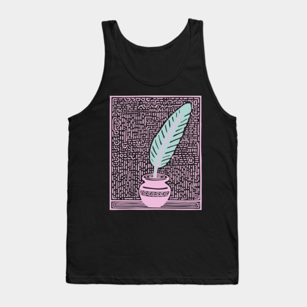 Quill - Pop Art Writer Gift Tank Top by TuncGK