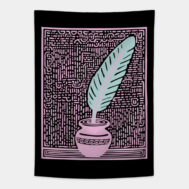 Quill - Pop Art Writer Gift Tapestry by TuncGK