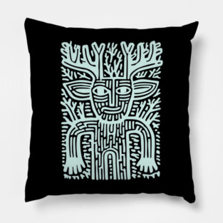 Leshy Slavic Forest Spirit | Mythology Woodcut Art Pillow