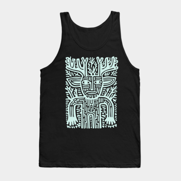 Leshy Slavic Forest Spirit | Mythology Woodcut Art Tank Top by TuncGK
