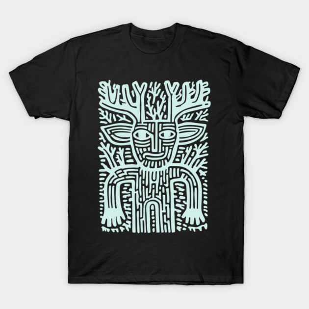 Leshy Slavic Forest Spirit | Mythology Woodcut Art T-Shirt by TuncGK