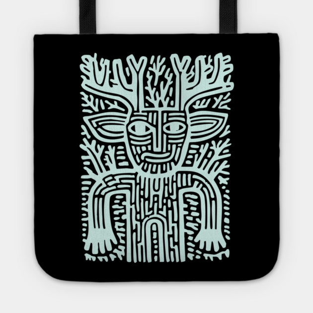 Leshy Slavic Forest Spirit | Mythology Woodcut Art Tote by TuncGK