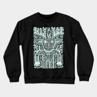 Leshy Slavic Forest Spirit | Mythology Woodcut Art Crewneck Sweatshirt