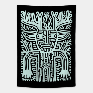 Leshy Slavic Forest Spirit | Mythology Woodcut Art Tapestry