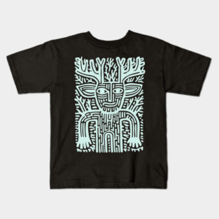 Leshy Slavic Forest Spirit | Mythology Woodcut Art Kids T-Shirt