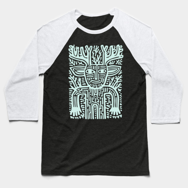 Leshy Slavic Forest Spirit | Mythology Woodcut Art Baseball T-Shirt by TuncGK