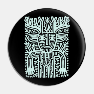 Leshy Slavic Forest Spirit | Mythology Woodcut Art Pin