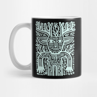 Leshy Slavic Forest Spirit | Mythology Woodcut Art Mug