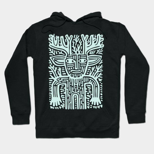 Leshy Slavic Forest Spirit | Mythology Woodcut Art Hoodie by TuncGK