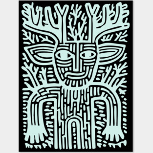Leshy Slavic Forest Spirit | Mythology Woodcut Art Posters and Art