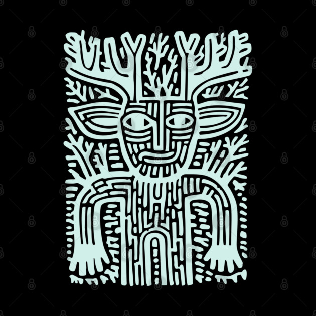 Leshy Slavic Forest Spirit | Mythology Woodcut Art by TuncGK