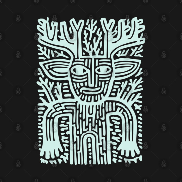 Leshy Slavic Forest Spirit | Mythology Woodcut Art by TuncGK