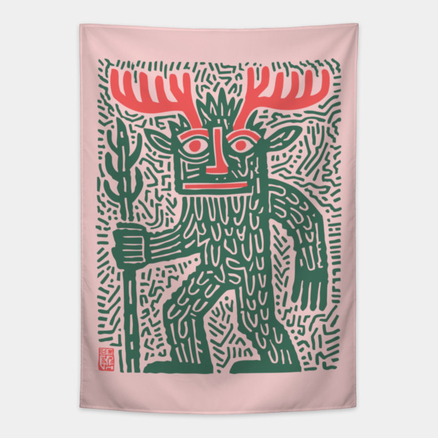 Leshy God - Slavic Folklore Tapestry by TuncGK