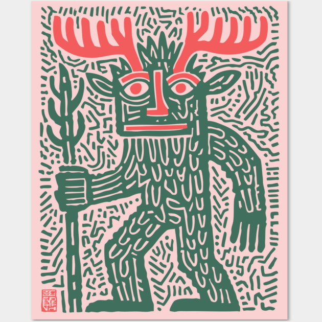 Leshy God - Slavic Folklore Wall Art by TuncGK