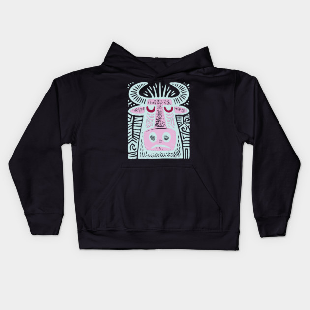 Taurus Bull - Zodiac Art Kids Hoodie by TuncGK