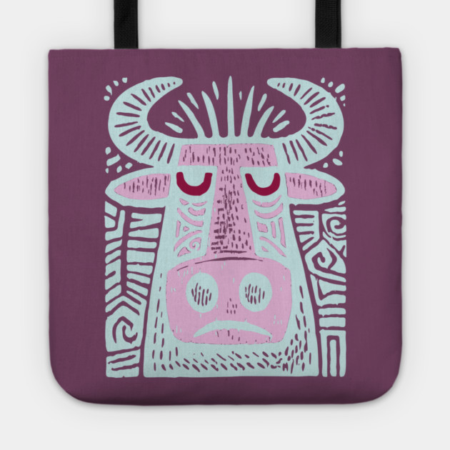 Taurus Bull - Zodiac Art Tote by TuncGK