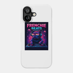 Frenchie Beats DJ T-Shirt | Retro Neon French Bulldog at the DJ Booth | Party Vibes Music Dog Design for Club & Music Lovers Phone Case