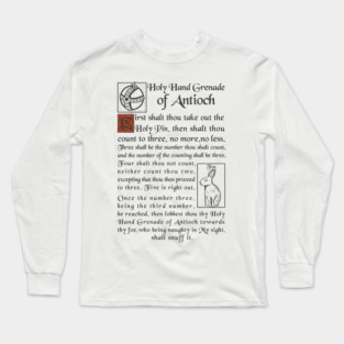 Holy Hand Grenade Script Long Sleeve T-Shirt