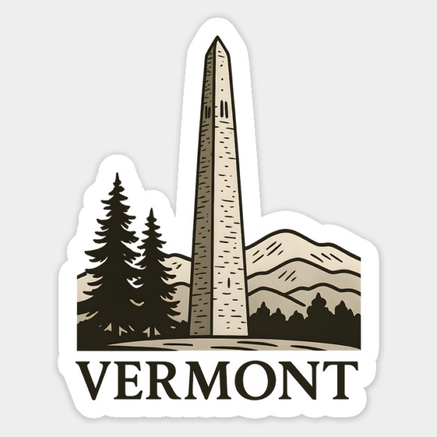 Bennington Monument Vermont Landmark Design with Rustic Mountains and Pines Magnet by WarFX Designs