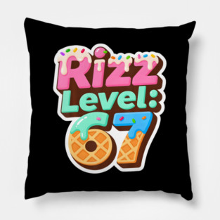 Rizz Level 67 Ice Cream Drip Six Seven 6 7 Pillow