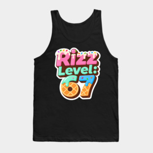 Rizz Level 67 Ice Cream Drip Six Seven 6 7 Tank Top
