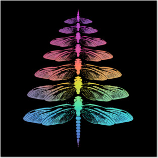 Rainbow Tree Christmas Art Posters and Art