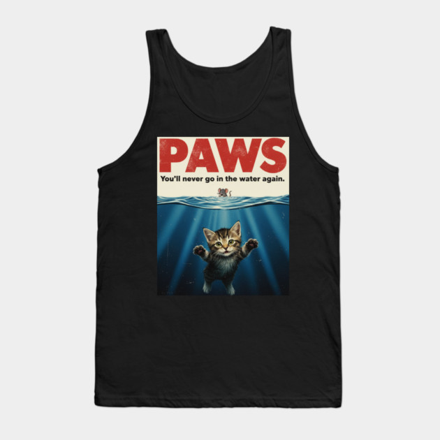 Paws Funny Cat Lover Gift Kitten Mouse Meow Meme T-Shirt Tank Top by OUTFITPAW