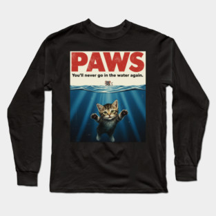 Paws Funny Cat Lover Gift Kitten Mouse Meow Meme T-Shirt Long Sleeve T-Shirt