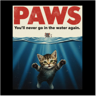 Paws Funny Cat Lover Gift Kitten Mouse Meow Meme T-Shirt Posters and Art