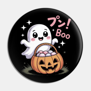 Kawaii Ghost Boo Trick or Treat Spooky Halloween Pin