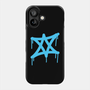 Israel flag david star graffiti tag style dripping tag iconic Phone Case