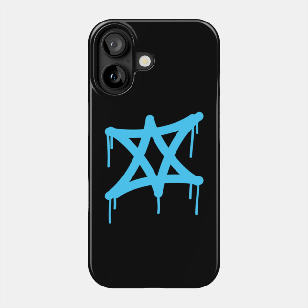 Israel flag david star graffiti tag style dripping tag iconic Phone Case by mrHenk
