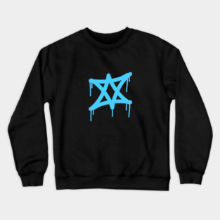 Israel flag david star graffiti tag style dripping tag iconic Crewneck Sweatshirt