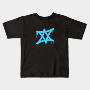 Israel flag david star graffiti tag style dripping tag iconic Kids T-Shirt