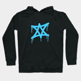 Israel flag david star graffiti tag style dripping tag iconic Hoodie