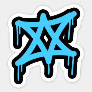 Israel flag david star graffiti tag style dripping tag iconic Sticker