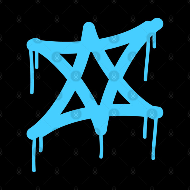 Israel flag david star graffiti tag style dripping tag iconic by mrHenk