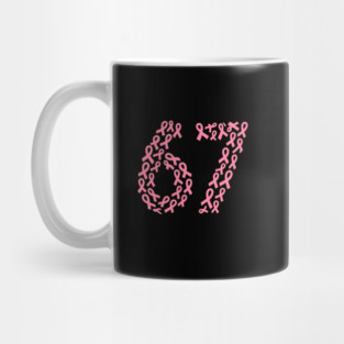 67 Meme with Breast Cancer Awareness Mug