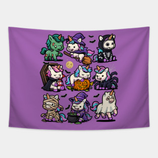 Spooky Unicorns Tapestry