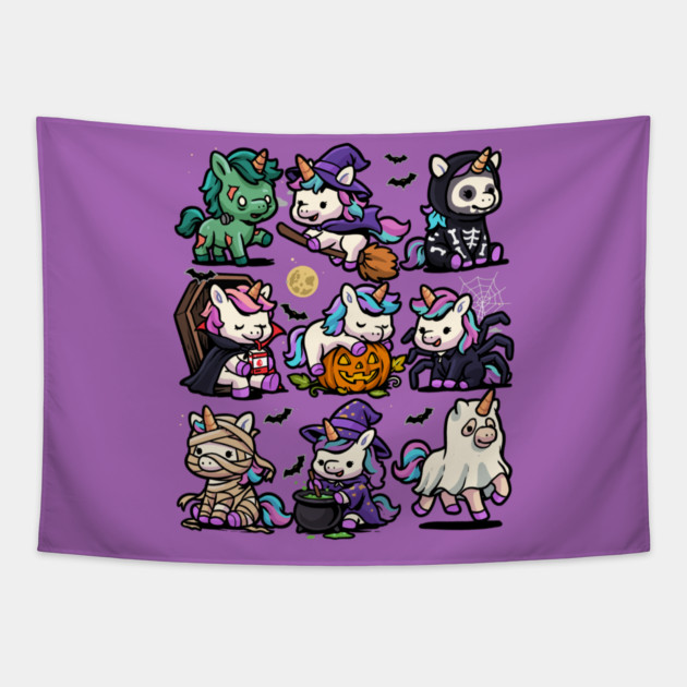 Spooky Unicorns Tapestry by GoshWow®