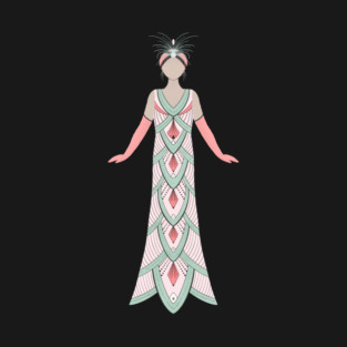 Art Deco Showgirl in a mermaid dress T-Shirt