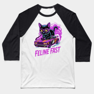 Speed Demon Feline Fast Cat Lover Racing Gear Baseball T-Shirt