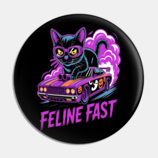 Speed Demon Feline Fast Cat Lover Racing Gear Pin